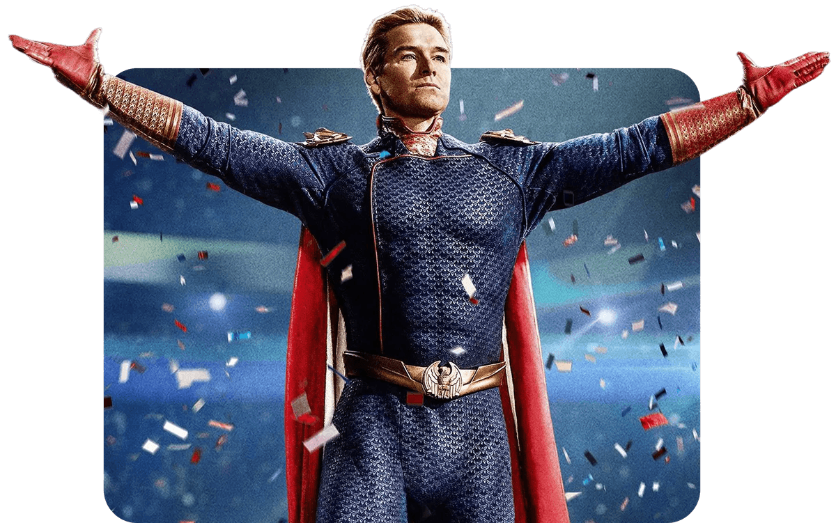 Superhero reaching out